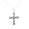 thumbnail image 1 of OPEN SCROLL BUD CROSS/SQUARE CZ 18", 1 of 1