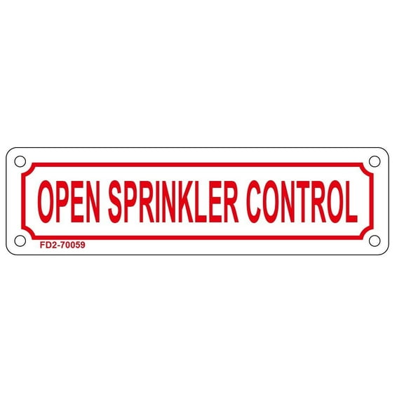 OPEN SPRINKLER CONTROL SIGN ( ALUMINIUM 2X7 )