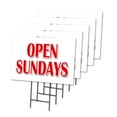 thumbnail image 1 of OPEN SUNDAYS 5 Pack Of 12" x 16" Yard Sign & Stake | Advertise Your Business | Stake Included Image On Front Only | Made in The USA, 1 of 3