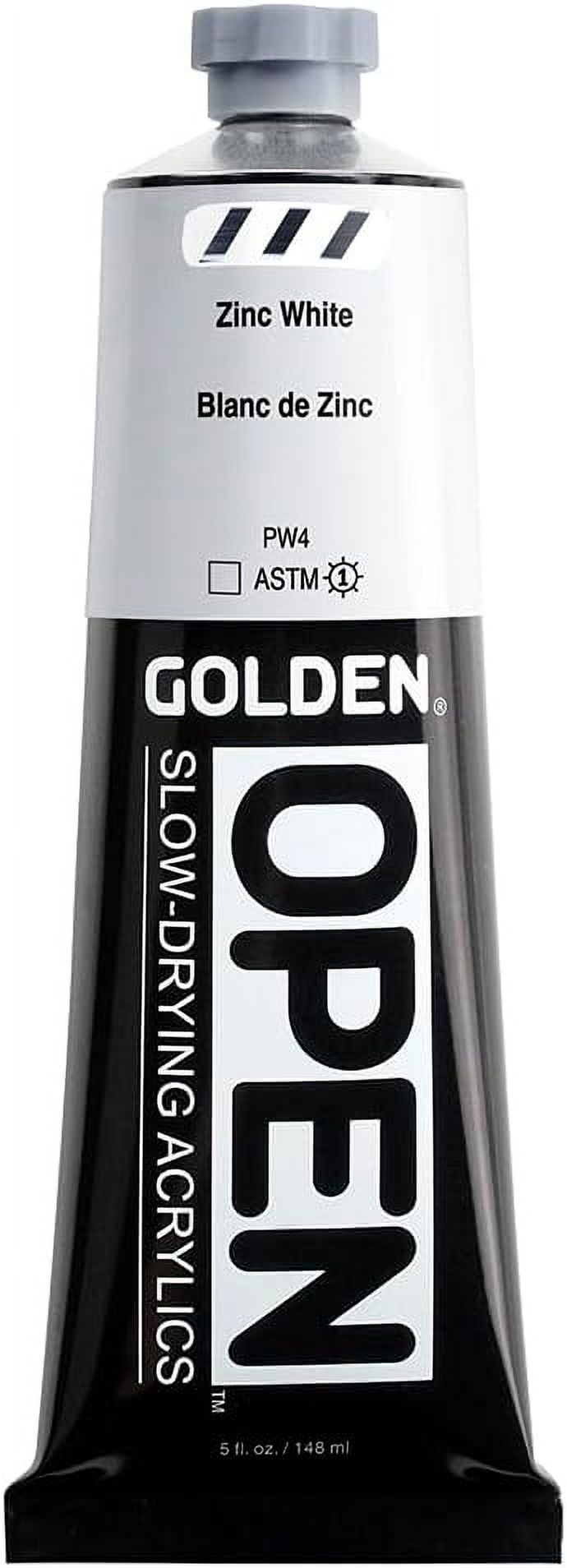 OPEN SlowDrying s by GOLDEN, Zinc White, 5 fl oz. tube, Professional