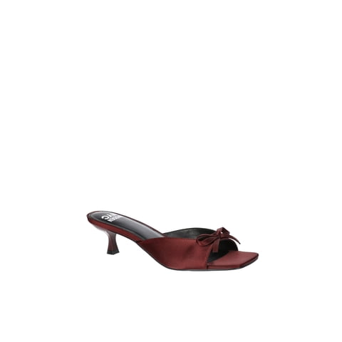 Women's Faux Snakeskin Kitten Heel Sandals with Bow