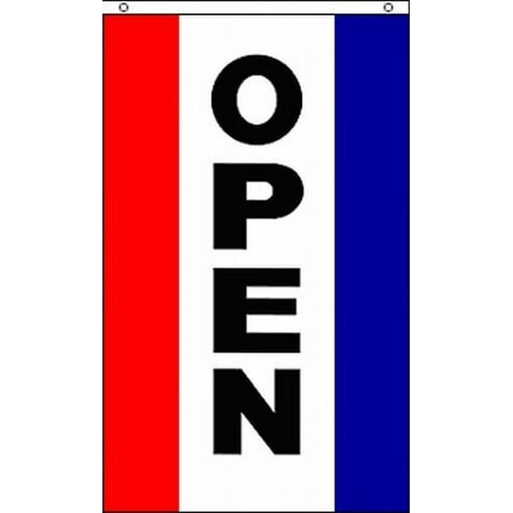 OPEN Vertical Advertising Flag Banner Sign 3x5 ft Business Store Restaurant Shop