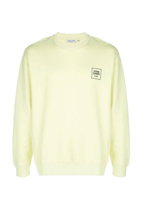 OPENING CEREMONY Men's Mini Box Logo Sweatshirt, Acid Yellow, Small