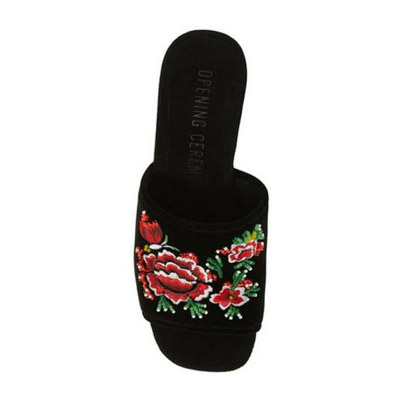 OPENING CEREMONY Women's Beaded Velvet Heeled Slides, Black, 6