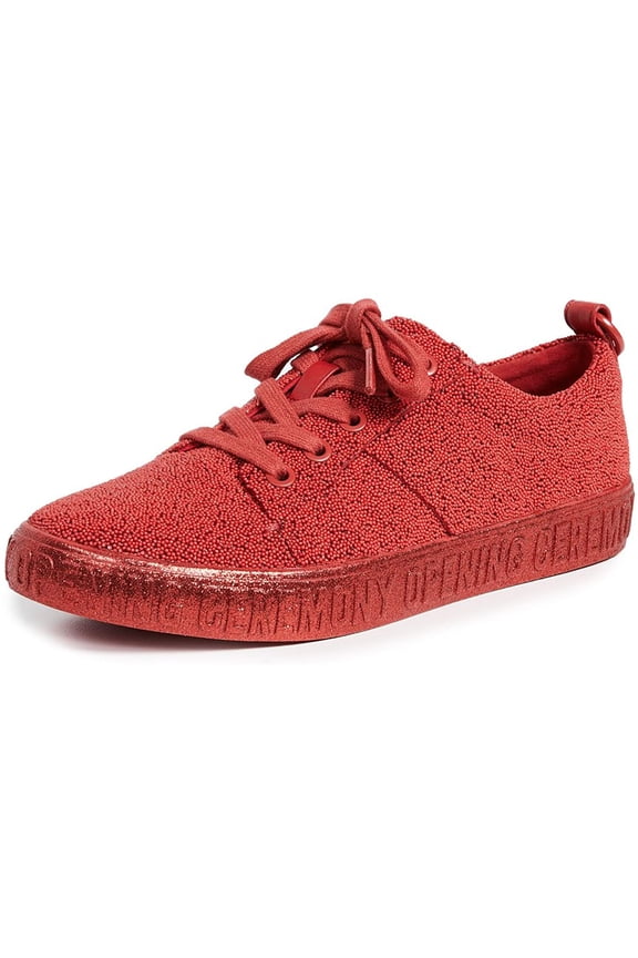 OPENING CEREMONY Women's Caviar Beaded Sneakers, Vixen Red, 5
