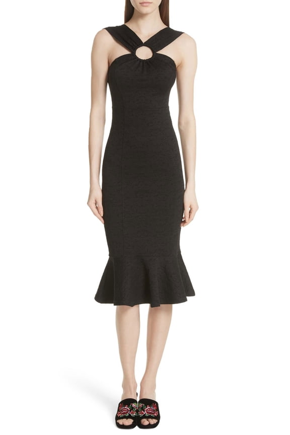 OPENING CEREMONY Women's Floral Jacquard Ring Dress, Black, X-Small