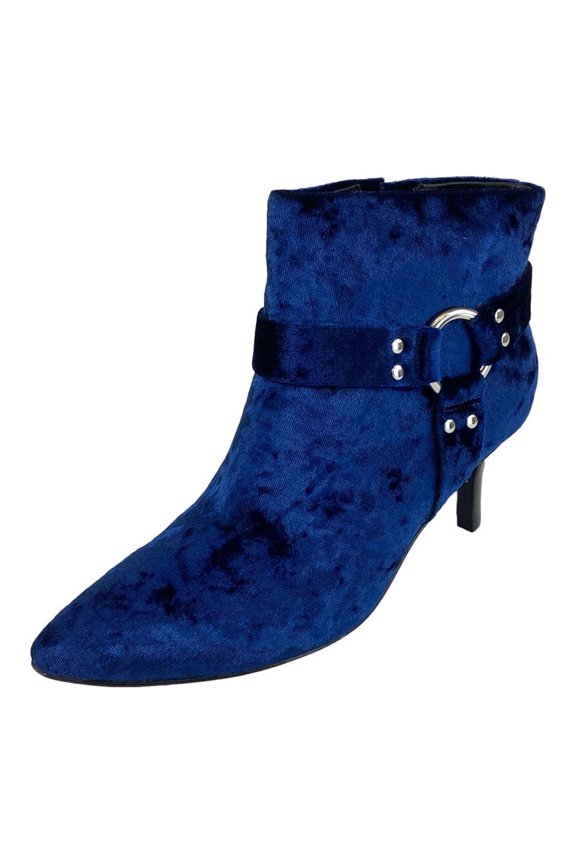 OPENING CEREMONY Women's Sage Velvet Booties, Eclipse Blue, 6