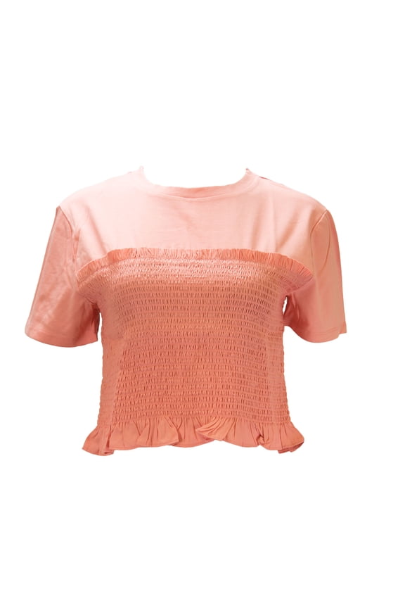 OPENING CEREMONY Women's Smocked Tee, Cochineal, Large