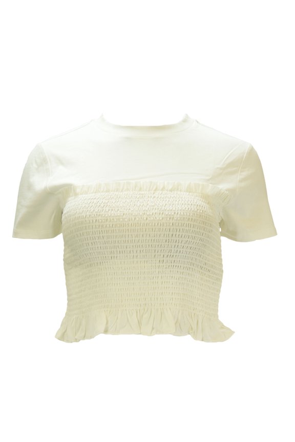 OPENING CEREMONY Women's Smocked Tee, Optic White, X-Small