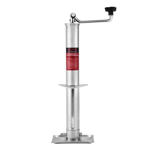 OPENROAD 5000 lbs A-Frame Trailer Jack,15" Top-Wind Vertical Travel Camper Trailer Jack with Foot Plate, RV Trailer Tongue Heavy Duty Boat Lift Drop,Silver