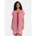 thumbnail image 1 of Time and Tru Women's Openwork Knit Coverup, Size L/XL, Pink Pottery, 1 of 5