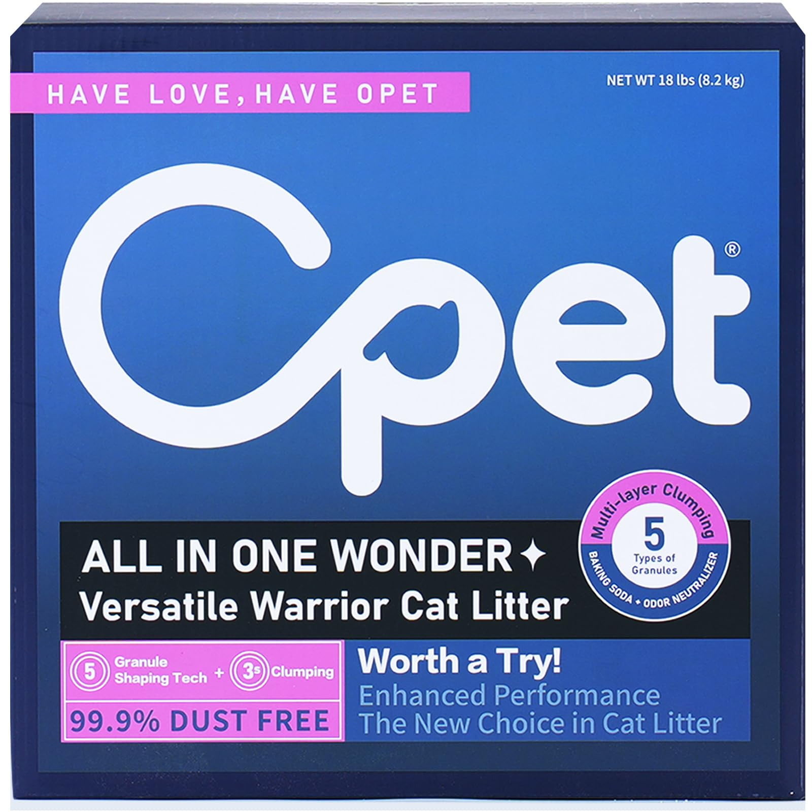 OPET Tofu Cat Litter - 18 LBS, Natural Sustainable Ingredients Quick Clumping Cat Litter, Flushable, Superior Odor Control, 99.9% Dust Free Kitty Litter (18LB, Fresh) C80