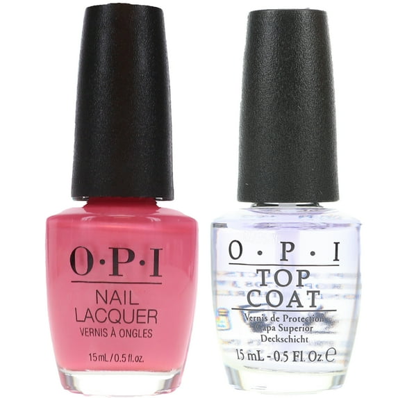 OPI Aphrodite's Pink Nightie 0.5 oz & Top Coat 0.5 oz Combo Pack