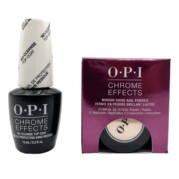 OPI Chrome Effects 2pc Set - Pay Me In Rubies Nail Powder + No-Cleanse Gel Top Coat