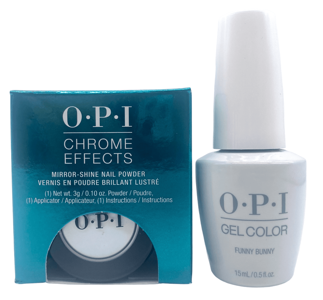 OPI Chrome Effects 2pcs Set Blue Plate Special Nail Powder & Funny