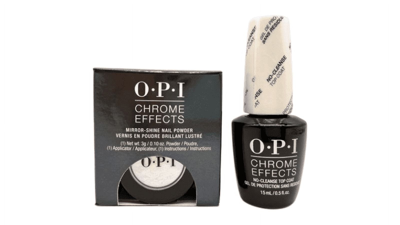 OPI Chrome Effects Tin Man Can Nail Powder & No Cleanse Gel Top Coat