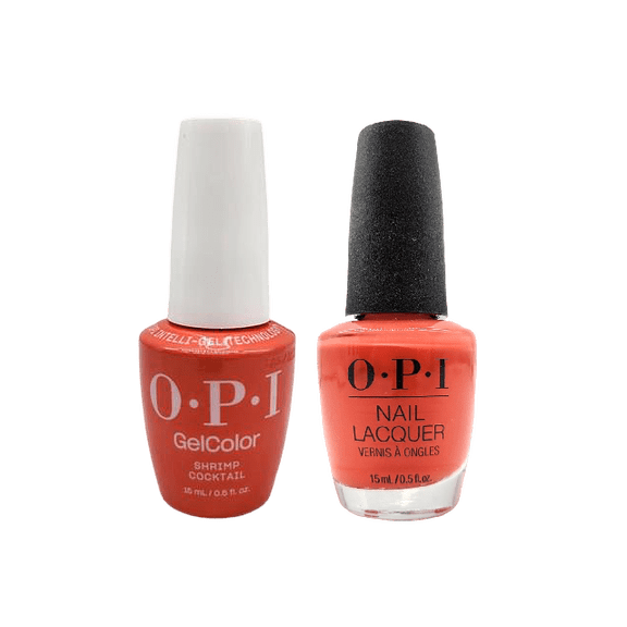 OPI Duo Set: Nail Lacquer + GelColor - Shrimp Cocktail 0.5 oz - (NL/GC) S068