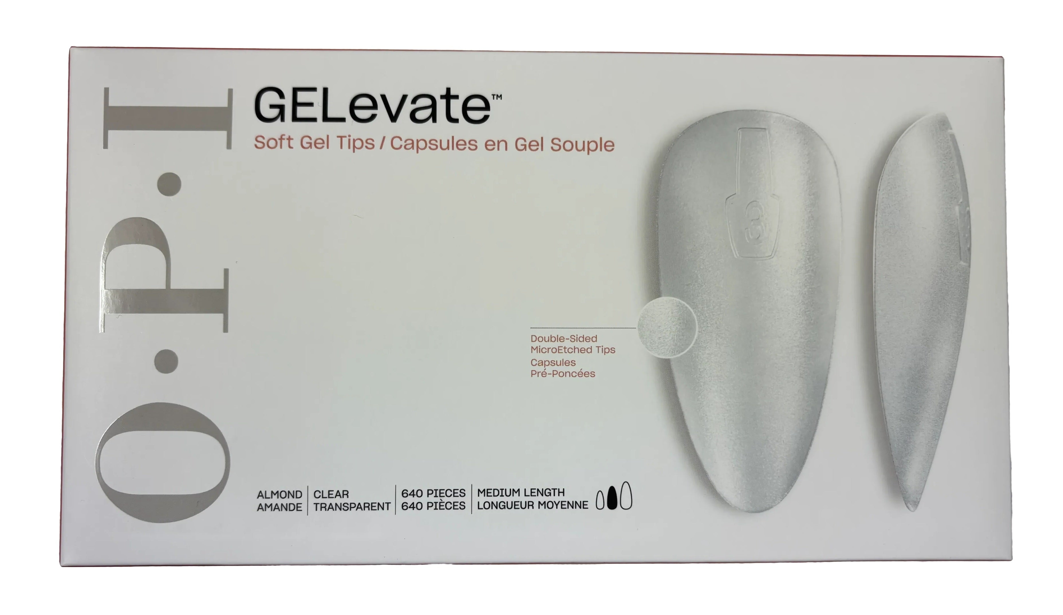 OPI GELevate Soft Gel Extensions Box 640 pcs Almond Tip #FCT004