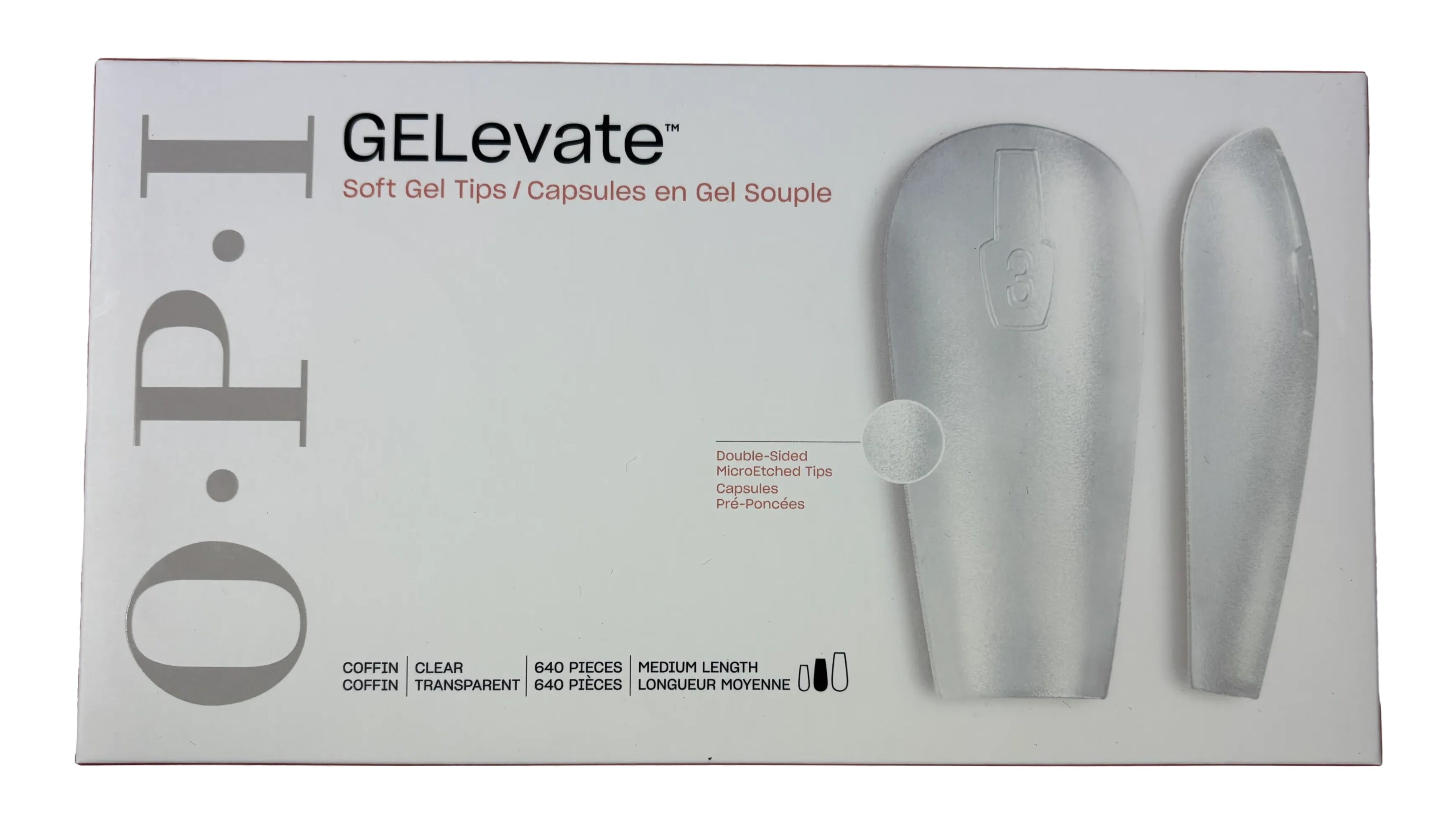 OPI GELevate Soft Gel Extensions Box 640 pcs Coffin Tip #FCT002