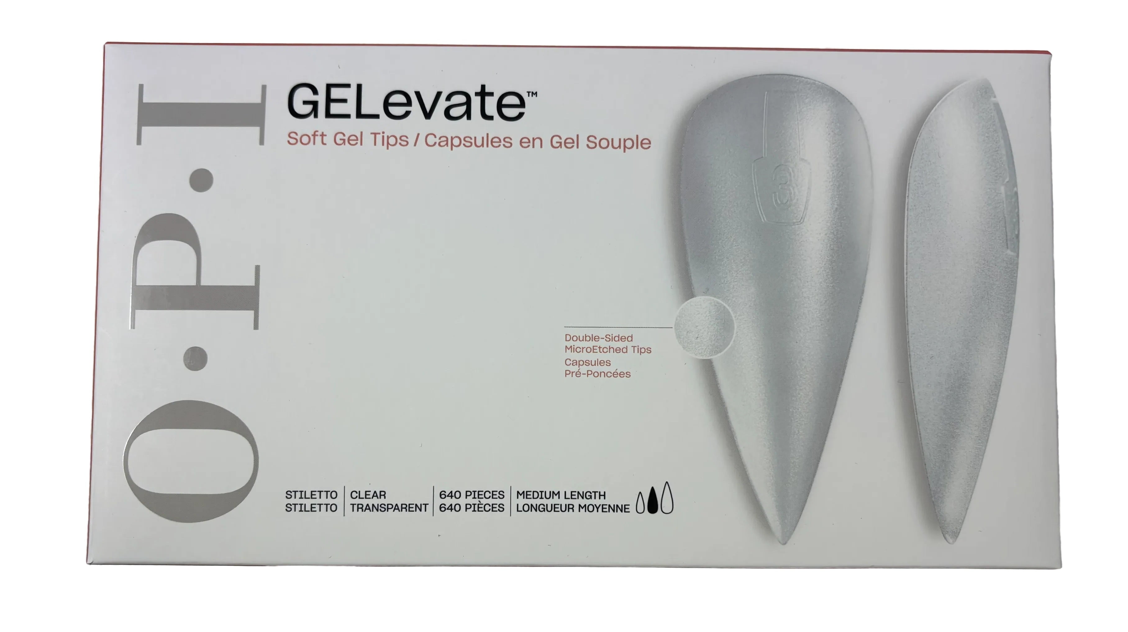 OPI GELevate Soft Gel Extensions Box 640 pcs Stiletto Tip #FCT005