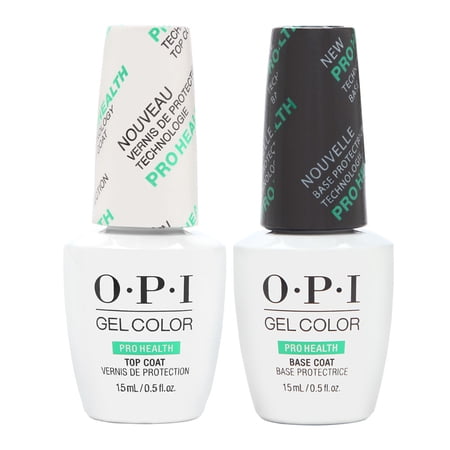 OPI GelColor Gel Nail Polish PROHEALTH Base Coat + Top Coat .5oz/15mL, 2 Bottles