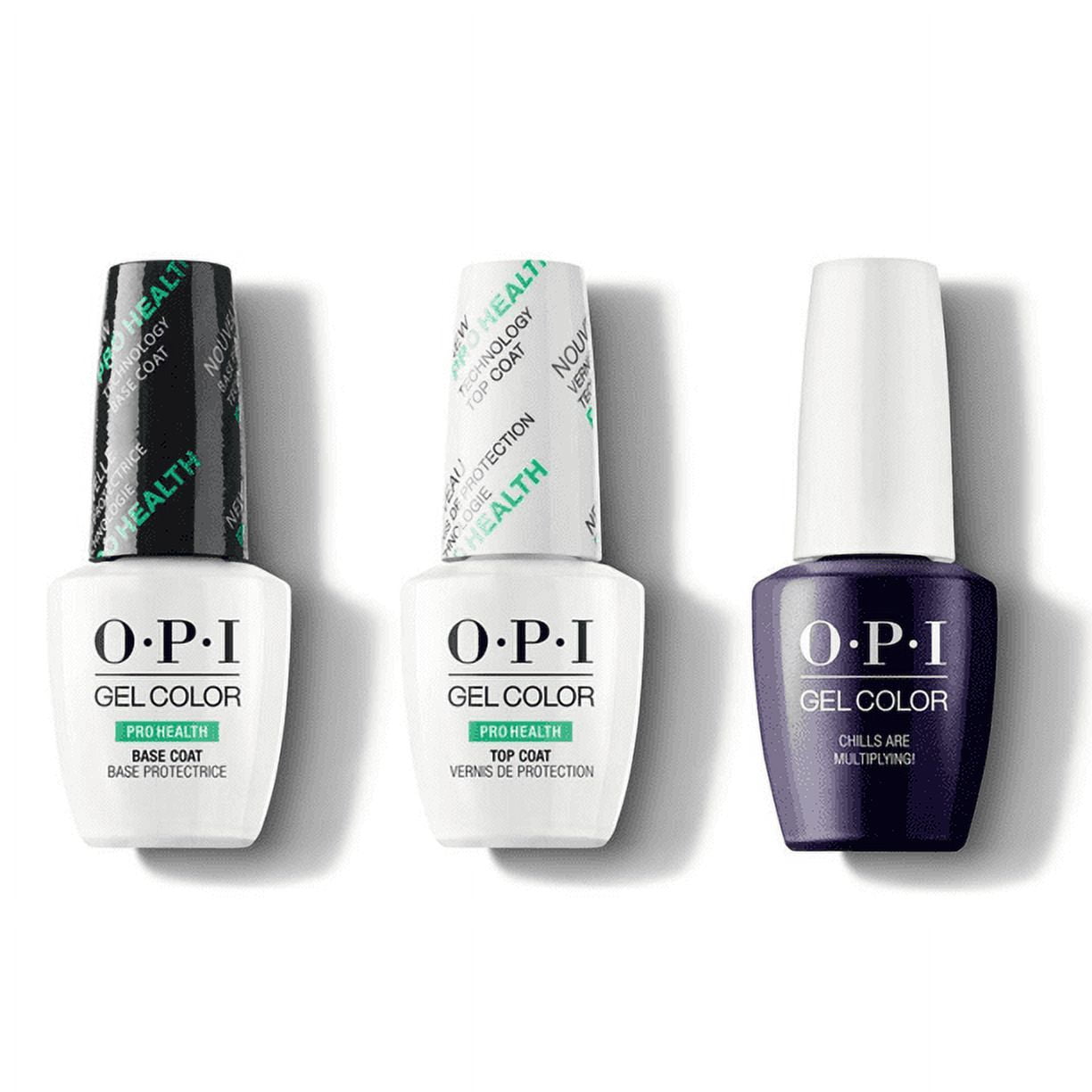 OPI GelColor Nail Polish + Top & Base Coat 0.5 oz TRIO Set - GC020 GC040 GCG46 - CHILLS ARE MULTIPLYING!