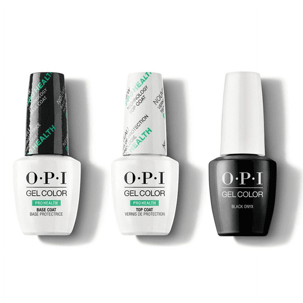 OPI GelColor Nail Polish + Top & Base Coat 0.5 oz TRIO Set - GC020 GC040 GCT02 - BLACK ONYX