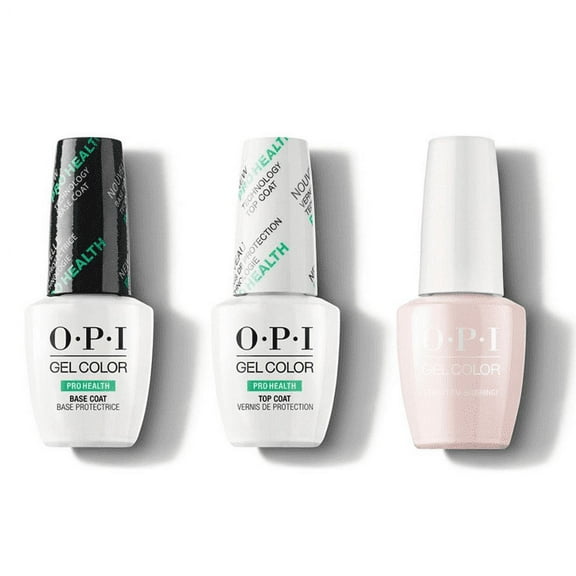 OPI GelColor Nail Polish + Top & Base Coat 0.5 oz TRIO Set - GC020 GC040GCT74 - STOP IT IM BLUSHING!
