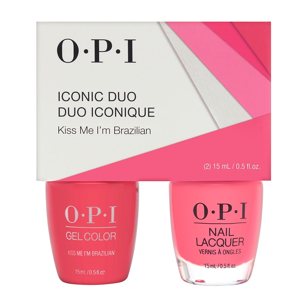 OPI Iconic GC/NL Duo  - GelColor Soak-Off Gel Lacquer + Nail Lacquer GCA68 / NLA68 Kiss Me I'm Brazilian