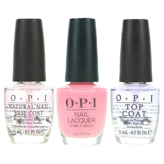 OPI It's A Girl 0.5 oz, Top Coat 0.5 oz & Natural Nail Base Coat 0.5 oz Combo Pack