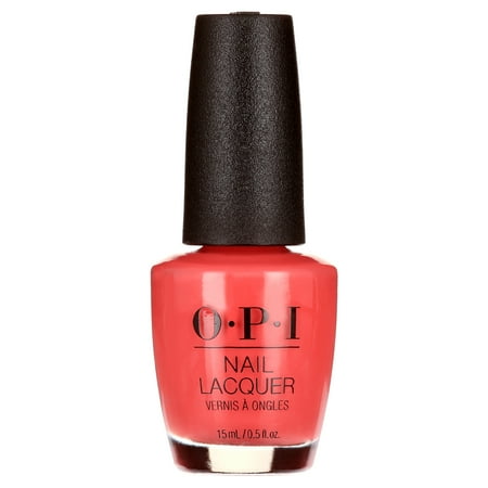 OPI Nail Lacquer, Live Love Carnaval, Vibrant Coral Nail Polish, 0.5 fl oz