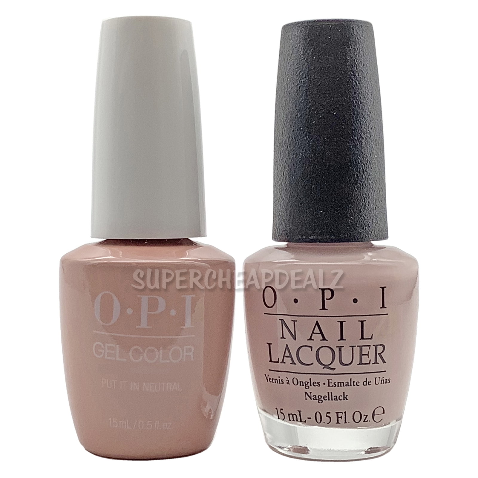 OPI Nail GelColor + Lacquer Combo .5oz/15mL Duo - GCT65 / NLT65 - PUT IT IN NEUTRAL