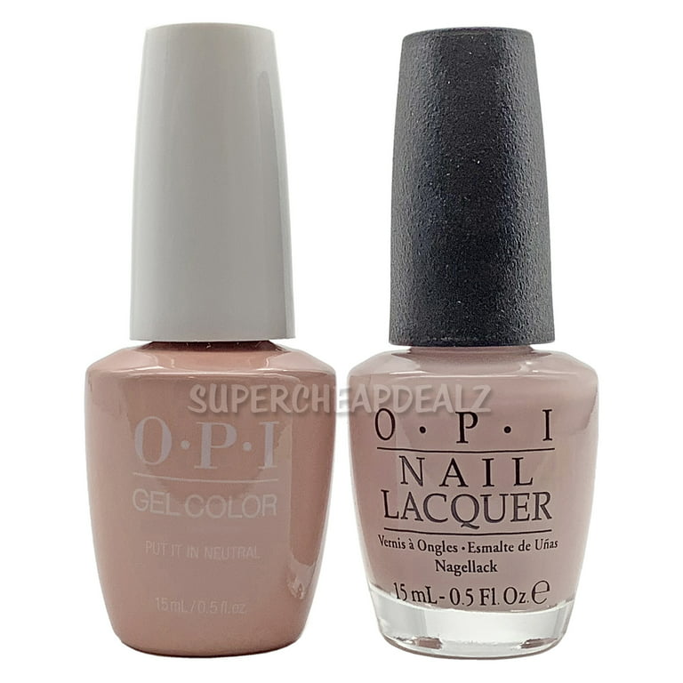 OPI Nail GelColor + Lacquer Combo .5oz/15mL Duo - GCT65 / NLT65 - PUT IT IN  NEUTRAL 