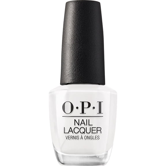 OPI Nail Lacquer, Alpine Snow, Crisp White Nail Polish, 0.5 fl oz
