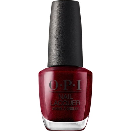 OPI Nail Lacquer, I'm Not Really a Waitress, Shimmery Wine Red Nail Polish, 0.5 fl oz
