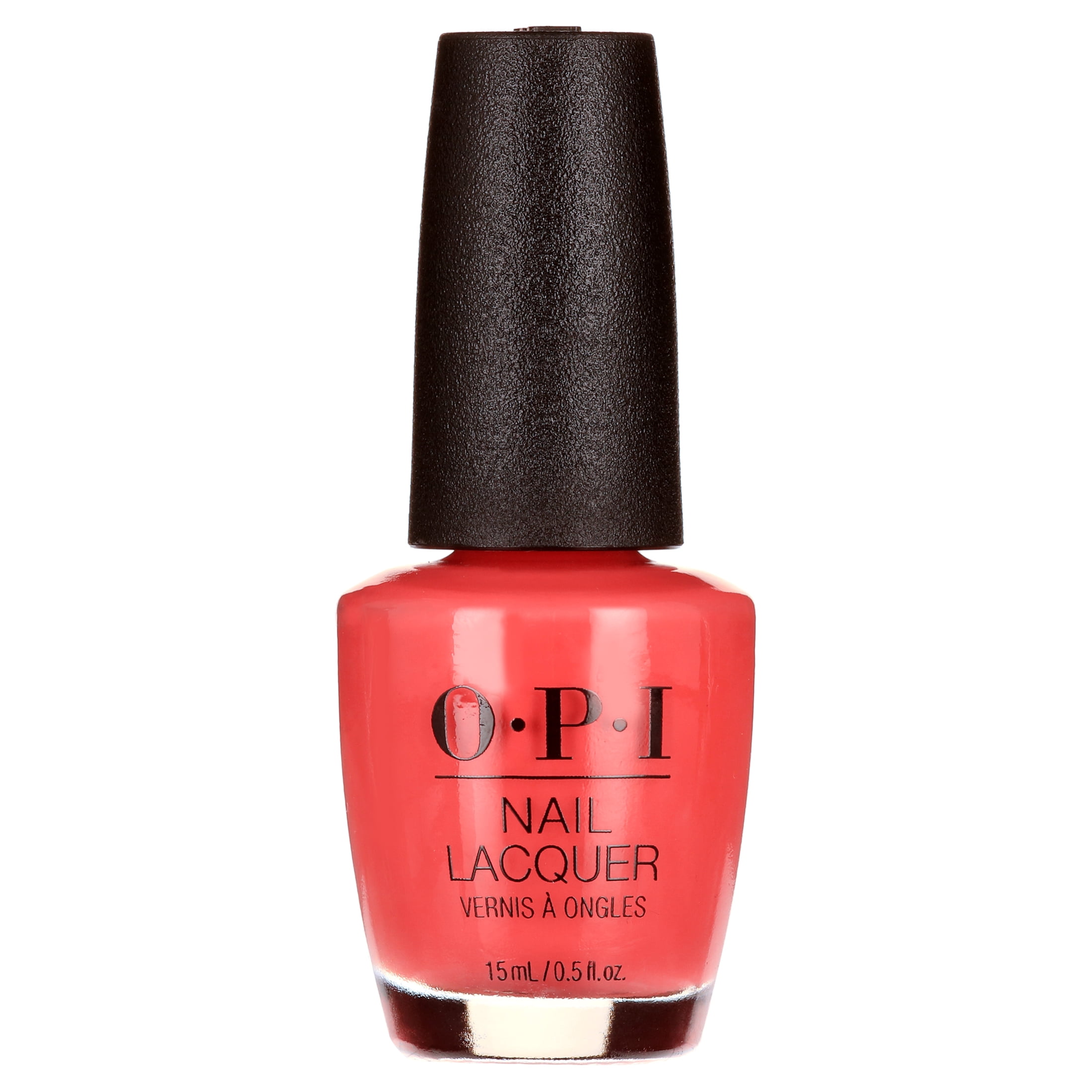 OPI Nail Lacquer, Live Love Carnaval, Vibrant Coral Nail Polish, 0.5 fl oz
