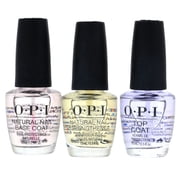 OPI Nail Lacquer Ultimate Nail Trio Set, Strengthener, Natural Base Coat, Top Coat