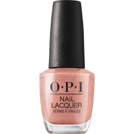 OPI Nail Lacquer, Worth a Pretty Penne, Shimmery Light Copper Pink Nail Polish, 0.5 fl oz