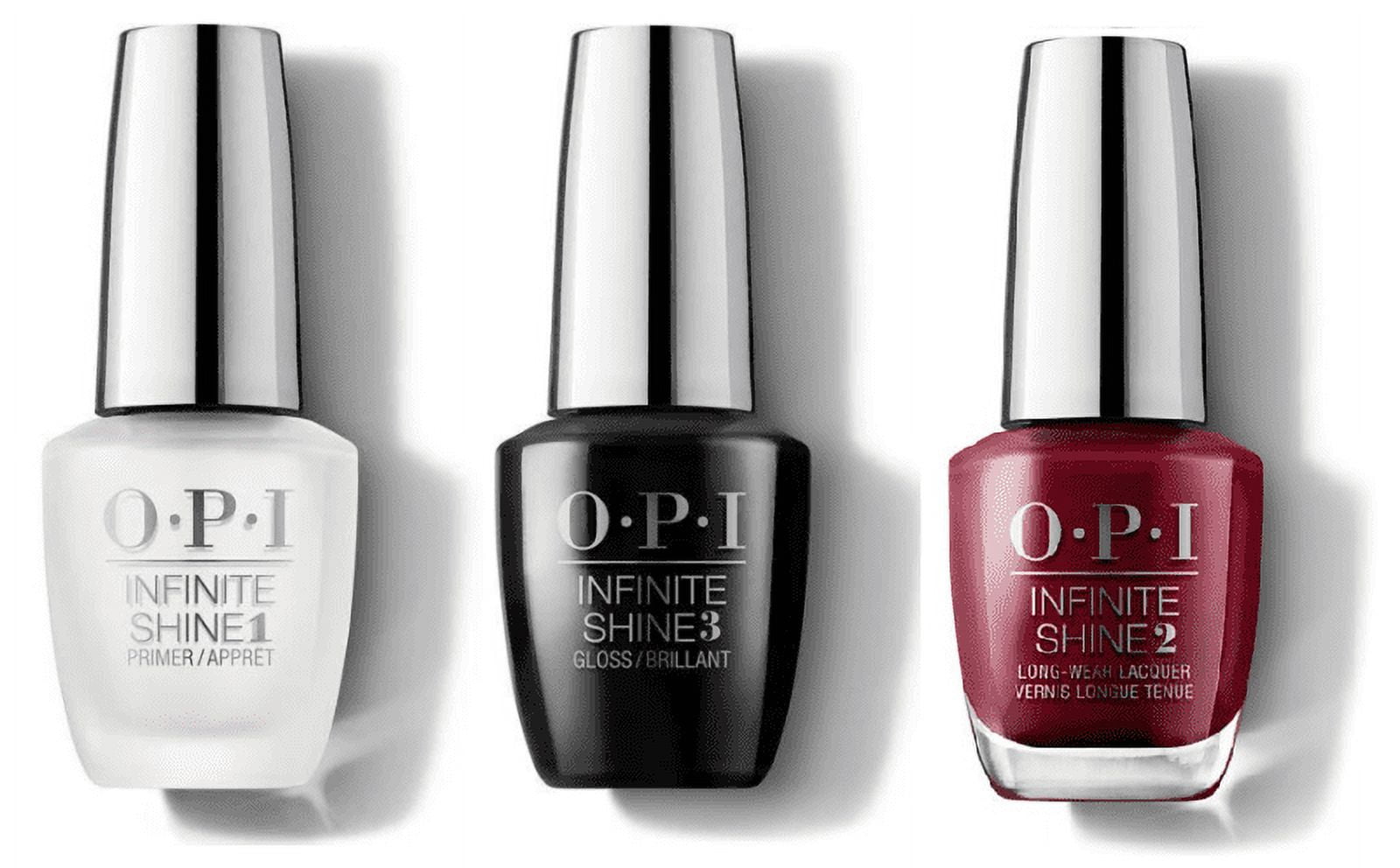 OPI Nail Polish Lacquer Infinite Shine 3 CT Combo - Base, Top + Bogota Blackberry ISL F52