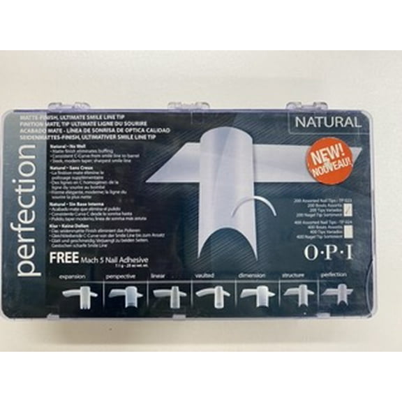 OPI Nail Tips Natural , Matte finish , ultimate smile line tip Assorted item # TP023