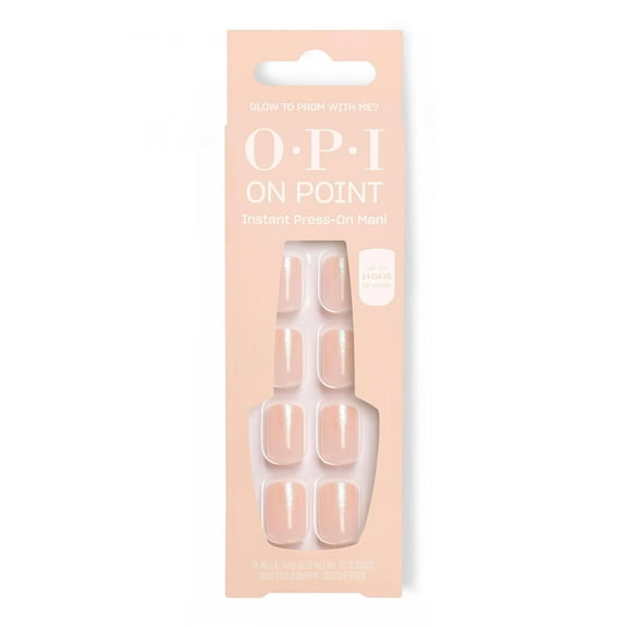 OPI On Point Instant Press-On Mani, Glow To Prom With Me?, False Nails, 24 Pieces