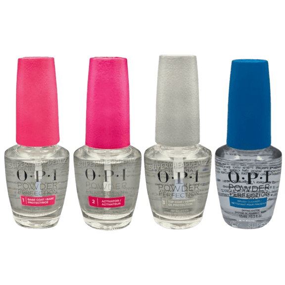 OPI Powder Perfection - 4-Step System - Nail Dipping Set: Base, Activator, Top Coat, Brush Cleaner