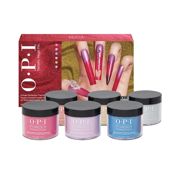 OPI Powder Perfection 6PC Trial Kit | Opaque Multicolor Nail Dipping Powder Gift Set | Metallic Mega Mix Collection ALT2