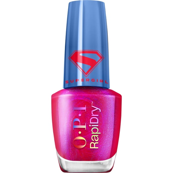 OPI Rapidry Quick-Dry Lacquer, Solar Crush, Hot Pink Shimmer Nail Polish, 0.3 fl oz