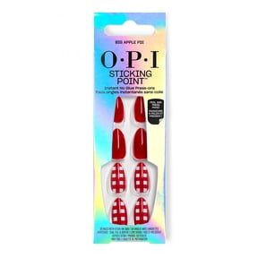 OPI Sticking Point Press On Peel & Stick Artificial Nails with Built in Sticky Tabs, Big Apple Pie