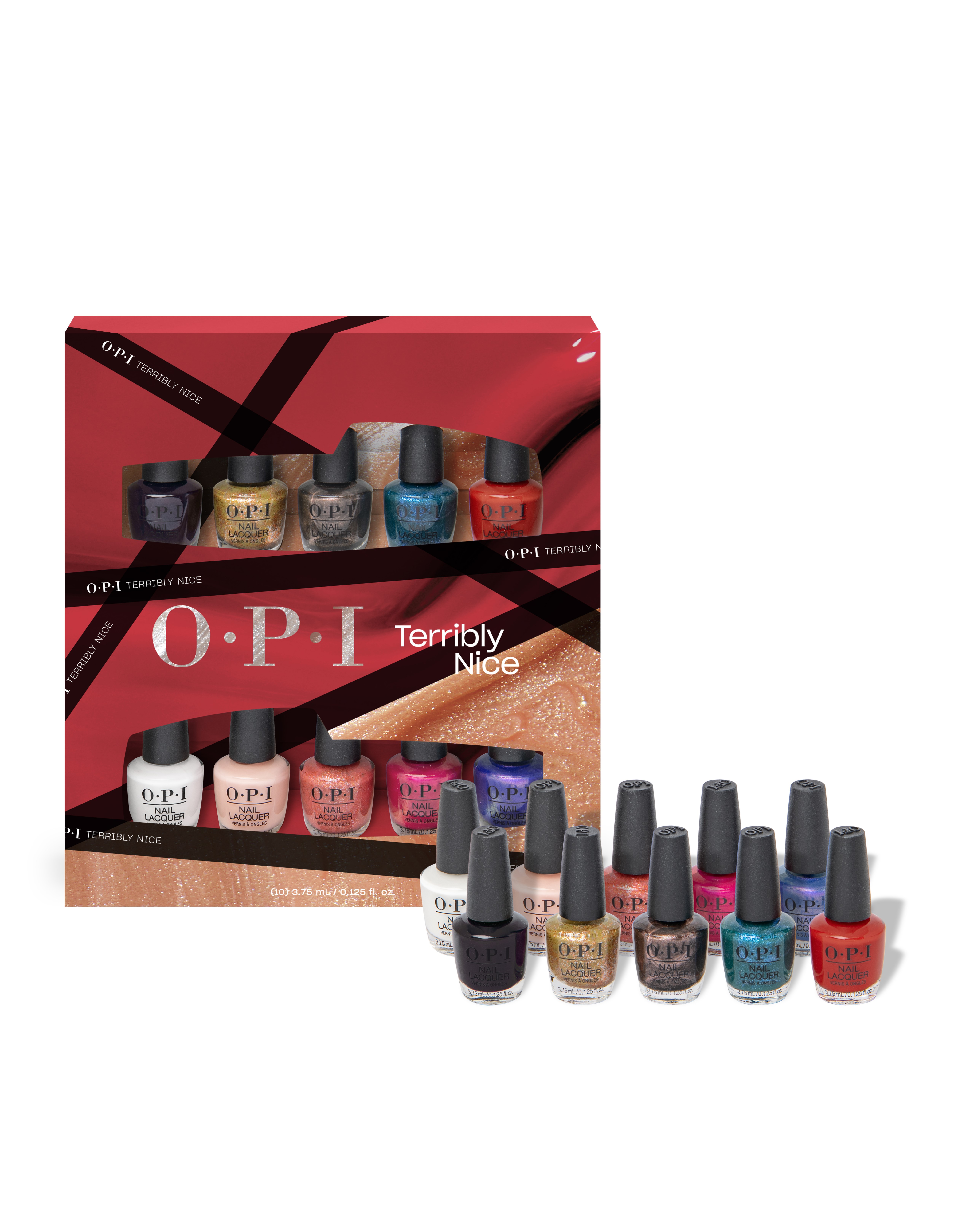 OPI Terribly Nice Nail Lacquer Mini 10 Piece Stocking Stuffer, Holiday Polish Gifts - image 1 of 4