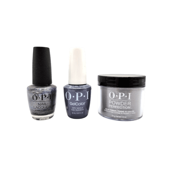 OPI Trio Set: Powder Perfection + GelColor + Nail Lacquer - OPI Nails The Runway - (DP/GC/ NL) MI08