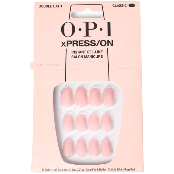 OPI xPRESS/ON Mod About TMA2You | Baby Pink Short Round Press On Nails | With Nail Glue | Long Lasting, Reusable, Non-damaging