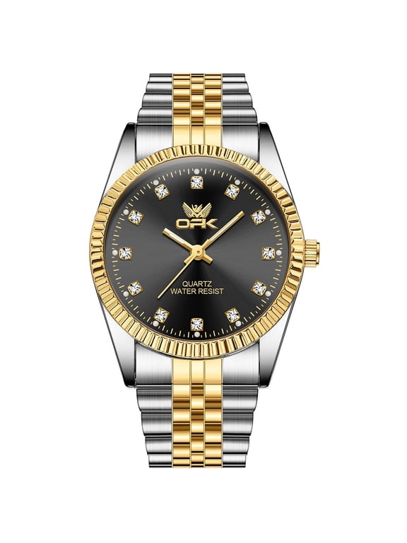 Watches for Men Classic Dress Analog Quartz Casual Stainless Steel Waterproof Luminous Easy to Read Men Wrist Watches Reloj Para Hombre Plated Golden Dial