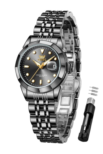 Women S Black Gold Watch display picture 1